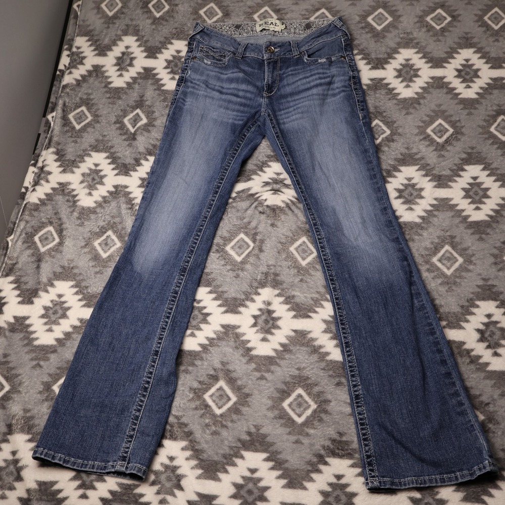 Ariat REAL Denim Bootcut Jeans 31XL Medium Wash Western Stitched Blue